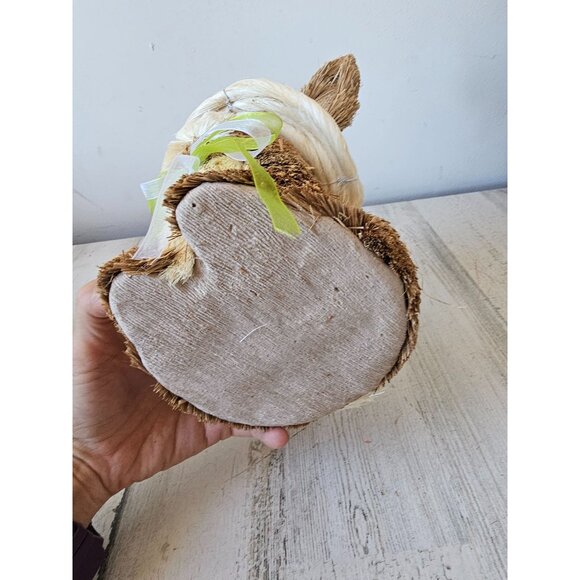 Vintage Pier sisal bottle brush Easter bunny rabbit spring decor hat flowers sta - Picture 8 of 9